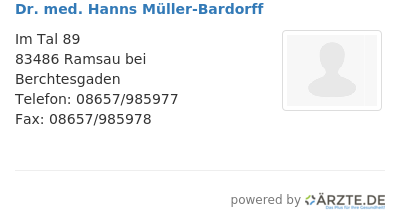 Dr med hanns mueller bardorff