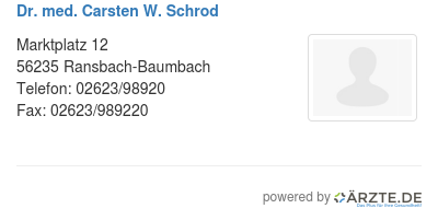 Dr med carsten w schrod