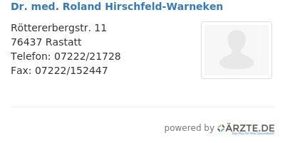 Dr med roland hirschfeld warneken