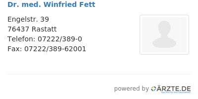 Dr med winfried fett