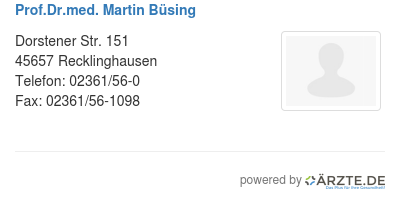 Prof dr med martin buesing