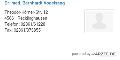 Dr med bernhardt vogelsang