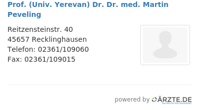 Prof univ yerevan dr dr med martin peveling