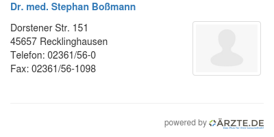 Dr med stephan bossmann