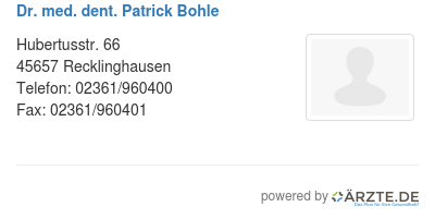Dr med dent patrick bohle