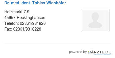 Dr med dent tobias wienhoefer