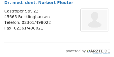 Dr med dent norbert fleuter