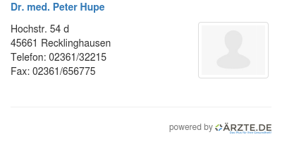 Dr med peter hupe
