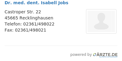 Dr med dent isabell jobs