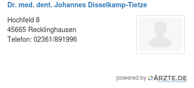 Dr med dent johannes disselkamp tietze