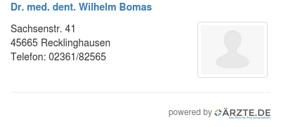 Dr med dent wilhelm bomas