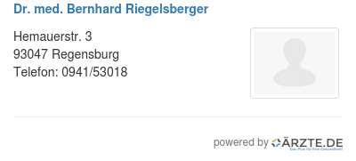 Dr med bernhard riegelsberger