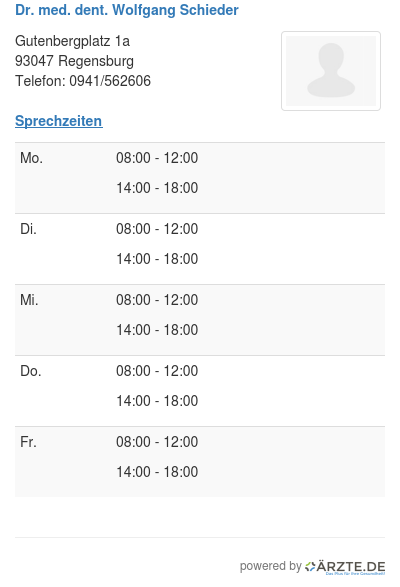 Dr med dent wolfgang schieder