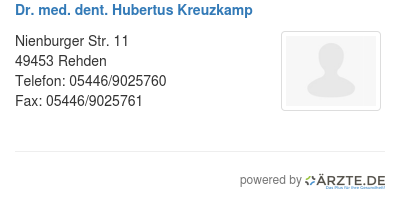 Dr med dent hubertus kreuzkamp