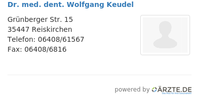 Dr med dent wolfgang keudel
