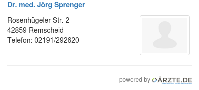 Dr med joerg sprenger