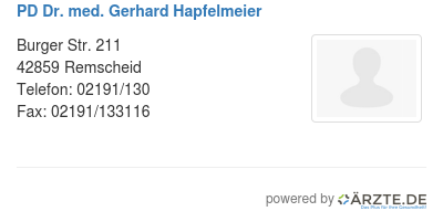 Pd dr med gerhard hapfelmeier