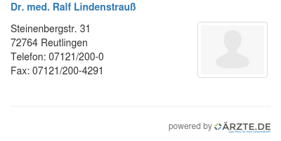 Dr med ralf lindenstrauss