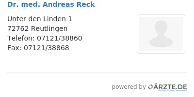 Dr med andreas reck