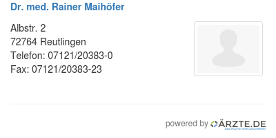 Dr med rainer maihoefer