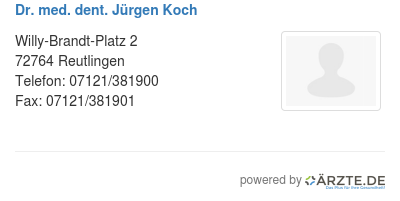 Dr med dent juergen koch