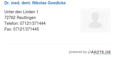 Dr med dent nikolas goedicke