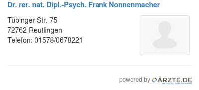 Dr rer nat dipl psych frank nonnenmacher