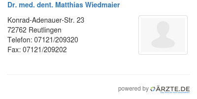 Dr med dent matthias wiedmaier