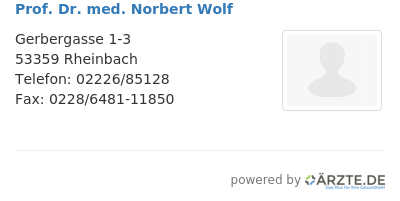 Prof dr med norbert wolf