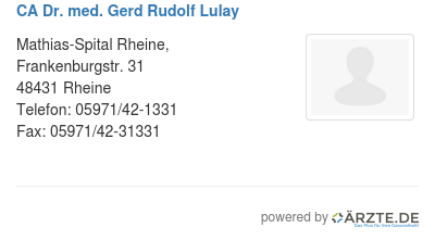 Ca dr med gerd rudolf lulay