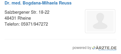 Dr med bogdana mihaela reuss