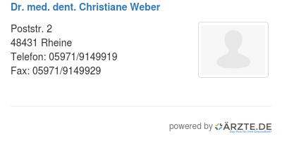 Dr med dent christiane weber