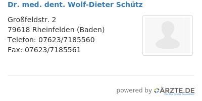 Dr med dent wolf dieter schuetz
