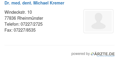Dr med dent michael kremer