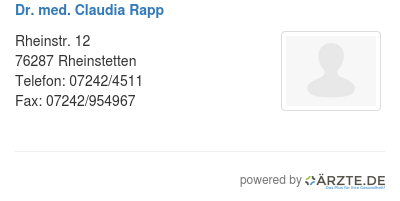 Dr med claudia rapp