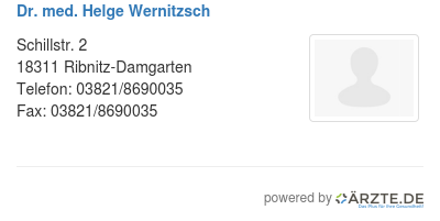 Dr med helge wernitzsch