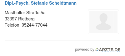 Dipl psych stefanie scheidtmann