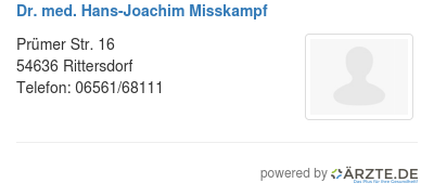 Dr med hans joachim misskampf