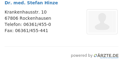 Dr med stefan hinze