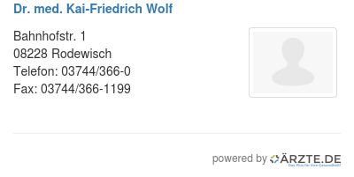 Dr med kai friedrich wolf