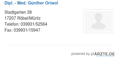 Dipl med guenther oriwol