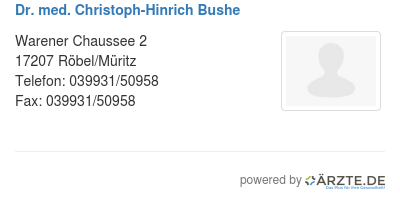 Dr med christoph hinrich bushe