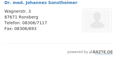 Dr med johannes sonstheimer