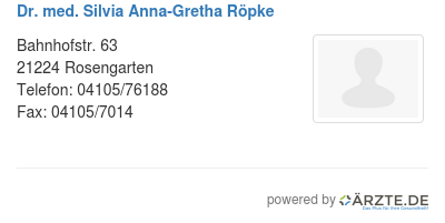 Dr med silvia anna gretha roepke
