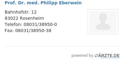 Prof dr med philipp eberwein