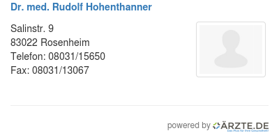 Dr med rudolf hohenthanner