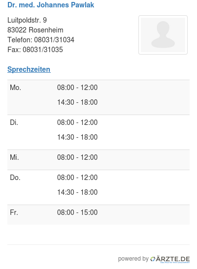 Dr med johannes pawlak