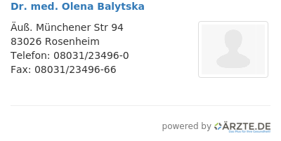Dr med olena balytska