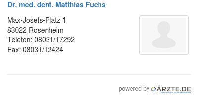 Dr med dent matthias fuchs