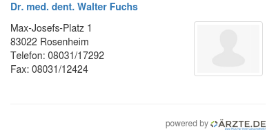 Dr med dent walter fuchs